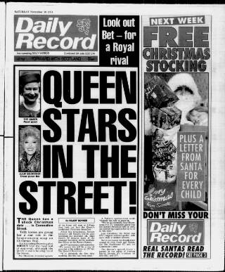 cover page of Daily Record published on November 30, 1991