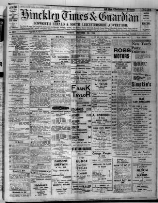 cover page of Hinckley Times published on December 30, 1938