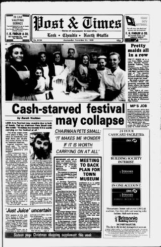cover page of Leek Post & Times published on November 30, 1988
