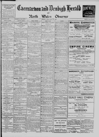 cover page of Caernarvon & Denbigh Herald published on February 28, 1941
