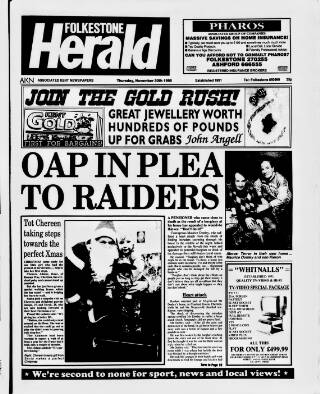 cover page of Folkestone, Hythe, Sandgate & Cheriton Herald published on November 30, 1995