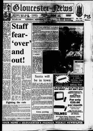 cover page of Gloucester News published on November 15, 1990