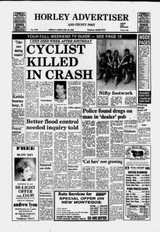 cover page of Horley & Gatwick Mirror published on February 28, 1986