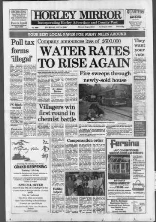 cover page of Horley & Gatwick Mirror published on July 6, 1989
