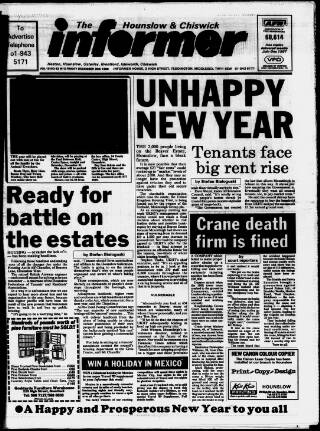 cover page of Hounslow & Chiswick Informer published on December 30, 1988