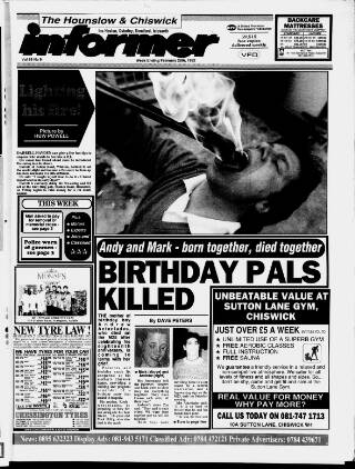 cover page of Hounslow & Chiswick Informer published on February 28, 1992