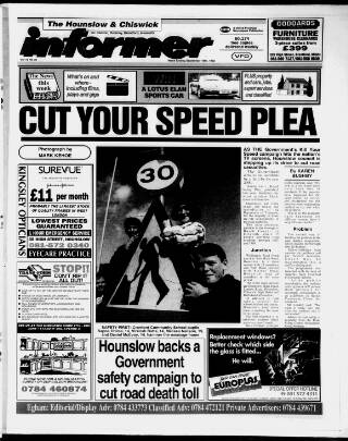 cover page of Hounslow & Chiswick Informer published on September 18, 1992