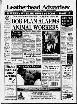 cover page of Leatherhead Advertiser published on May 29, 1991