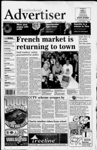 cover page of Leatherhead Advertiser published on November 11, 1999