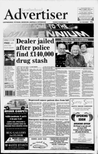 cover page of Leatherhead Advertiser published on December 30, 1999
