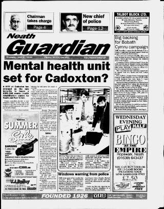 cover page of Neath Guardian published on July 6, 1995