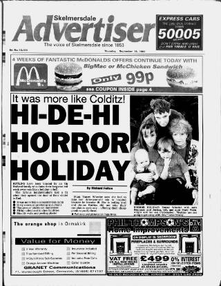 cover page of Skelmersdale Advertiser published on September 18, 1997
