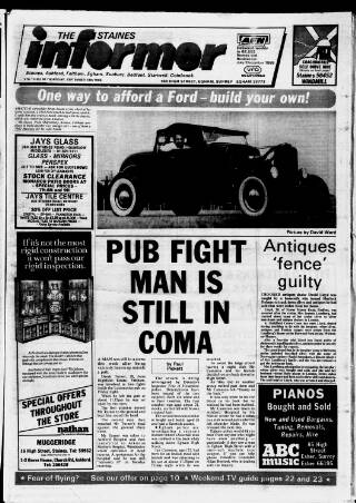 cover page of Staines Informer published on September 18, 1986