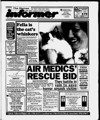 cover page of Staines Informer published on February 28, 1992