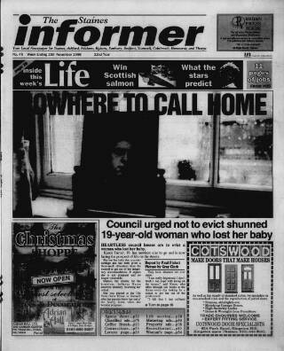 cover page of Staines Informer published on November 15, 1996