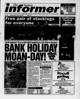 cover page of Staines Informer published on May 29, 1998