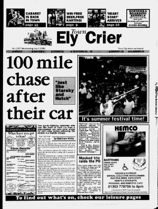 cover page of Ely Town Crier published on July 6, 1996