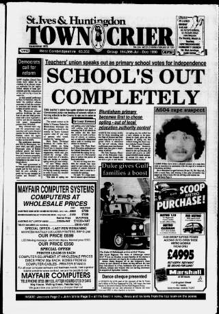 cover page of Huntingdon Town Crier published on February 28, 1991