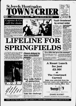 cover page of Huntingdon Town Crier published on July 6, 1991