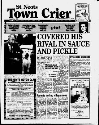 cover page of St Neots Town Crier published on September 18, 1993