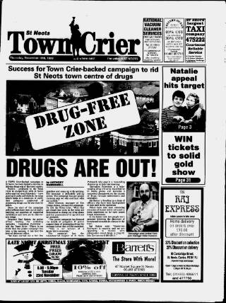 cover page of St Neots Town Crier published on November 18, 1999