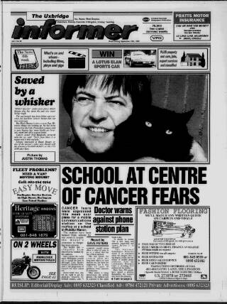 cover page of Uxbridge Informer published on September 18, 1992