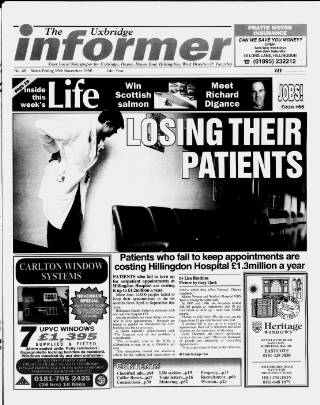 cover page of Uxbridge Informer published on November 15, 1996