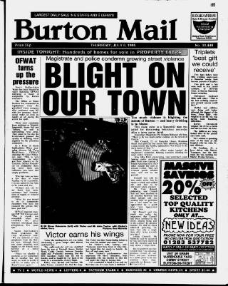 cover page of Burton Daily Mail published on July 6, 1995