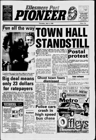 cover page of Ellesmere Port Pioneer published on July 6, 1989