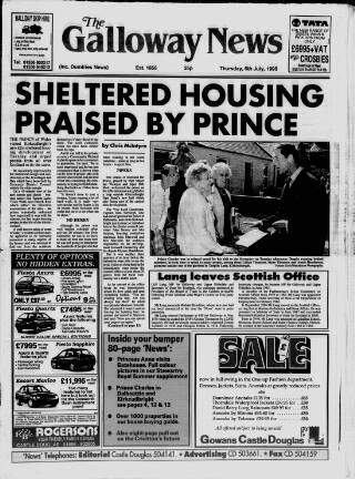 cover page of Galloway News and Kirkcudbrightshire Advertiser published on July 6, 1995