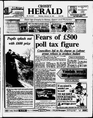 cover page of Crosby Herald published on February 28, 1991