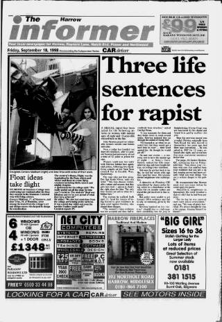 cover page of Harrow Informer published on September 18, 1998
