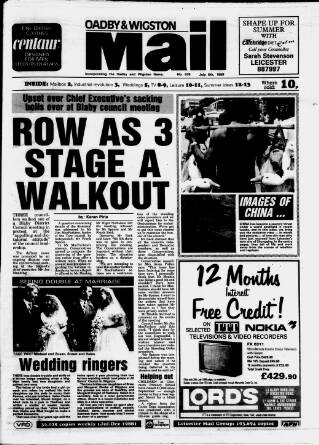 cover page of Oadby & Wigston Mail published on July 6, 1989