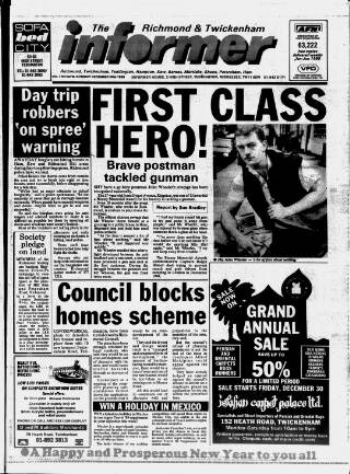 cover page of Richmond Informer published on December 30, 1988