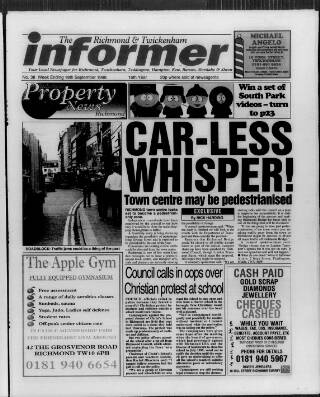 cover page of Richmond Informer published on September 18, 1998