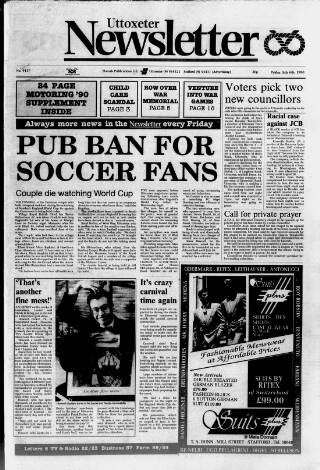 cover page of Uttoxeter Newsletter published on July 6, 1990