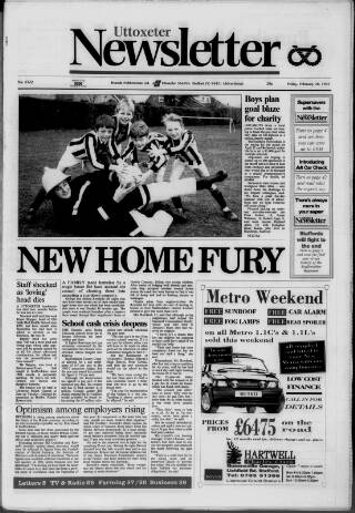 cover page of Uttoxeter Newsletter published on February 28, 1992
