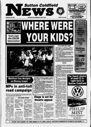 cover page of Sutton Coldfield News published on May 29, 1992