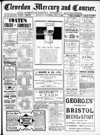cover page of Clevedon Mercury published on July 6, 1929