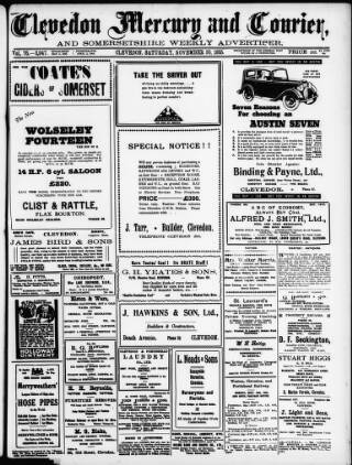 cover page of Clevedon Mercury published on November 30, 1935