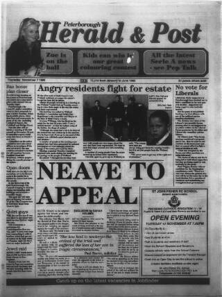 cover page of Peterborough Herald & Post published on November 7, 1996