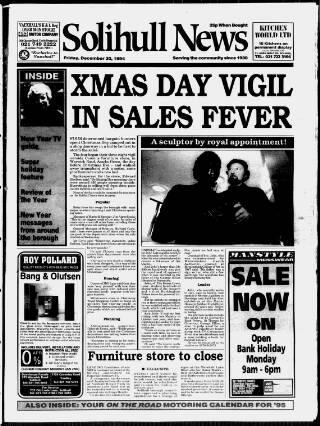 cover page of Solihull News published on December 30, 1994