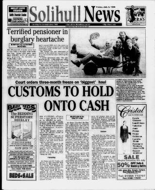 cover page of Solihull News published on July 3, 1998