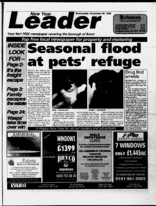 cover page of Wembley Leader published on December 30, 1998