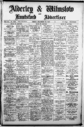 cover page of Alderley & Wilmslow Advertiser published on December 30, 1949