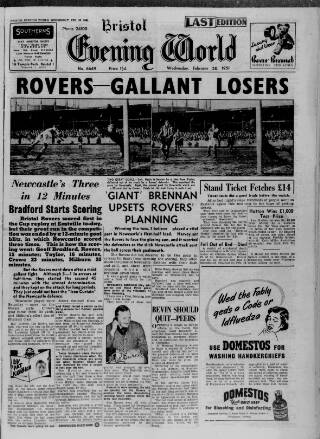 cover page of Bristol Evening World published on February 28, 1951
