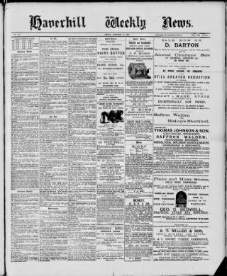 cover page of Haverhill Weekly News published on February 24, 1893