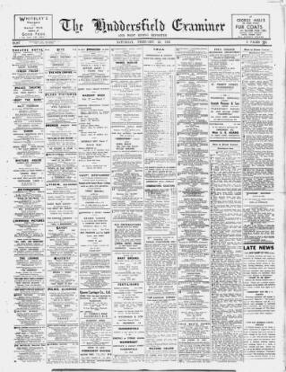 cover page of Huddersfield and Holmfirth Examiner published on February 28, 1942