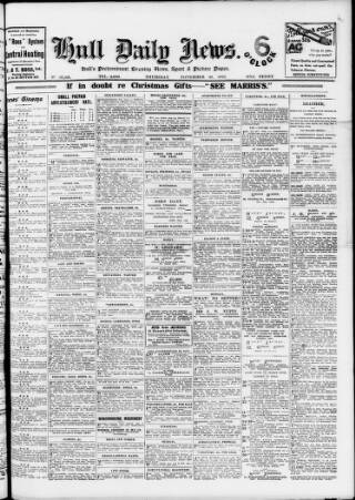 cover page of Hull Daily News published on November 30, 1922