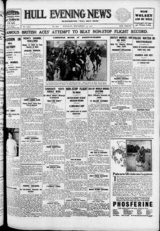 cover page of Hull Daily News published on November 15, 1927